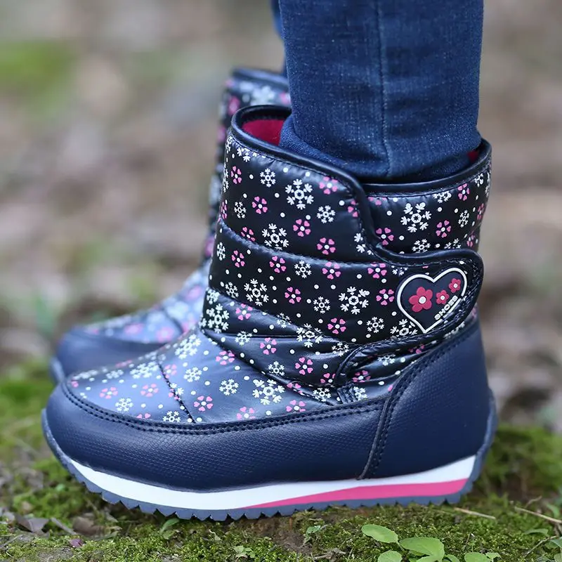 Новая зимняя детская обувь, модные водонепроницаемые детские зимние сапоги для девочек и мальчиков, толстые бархатные зимние сапоги, идеально подходят для детей