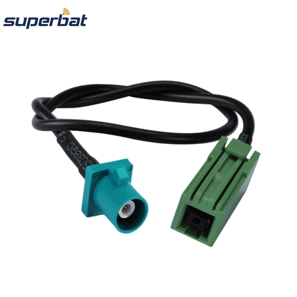 Superbat Fakra Z-Male to HRS GT5-1S Female Green Pigtail Cable RG174 30cm GPS Adapter Cable for Electronic Components Market