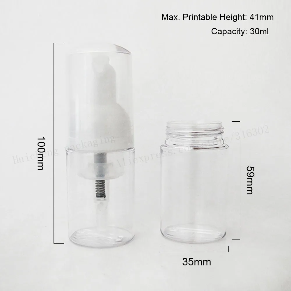 30x30 мл пустая пластмассовая бутылка для вспенивания бутылка-диспенсер для мыла контейнерная пена-мыло-развеять бутыль с насосом для пены 1 унций косметические контейнеры