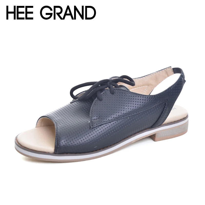 melhor HEE grande Lace Up Sandálias Sandálias de Verão Apartamentos Sapatos de Plataforma Mulher Deslizamento Em Flats Peep Toe Plus Size 35 43 XWZ2417