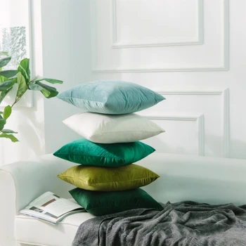 

Luxury 50x50cm Velvet Green Cushion Cover Pillow Cover Pillow Case Yellow Pink Blue White Gray Home Decorative Sofa Throw Pillow