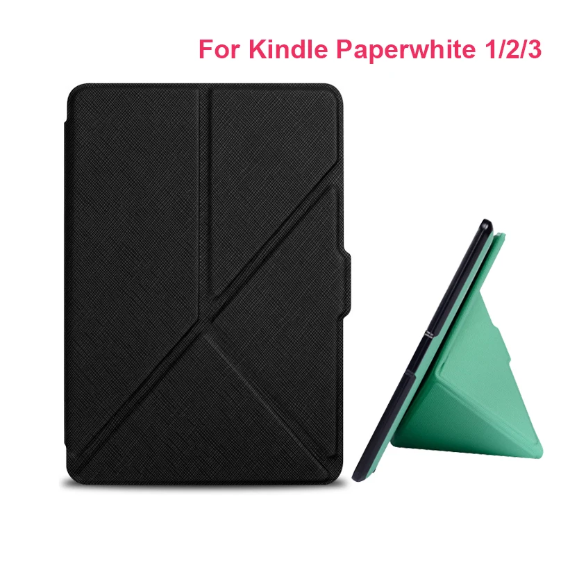 Image Hot Sale Smart slim leather cover with magnet closure case for Amazon kindle paperwhite 1 2 3 2nd 3rd e book e reader cases