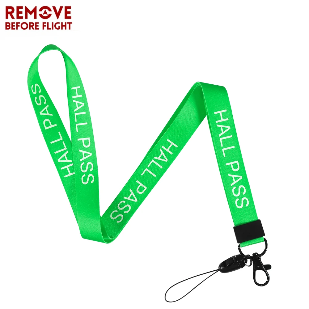 GREEN Hall Pass Lanyards and School Passes Set Keychain Lanyard ID card Holder (2)