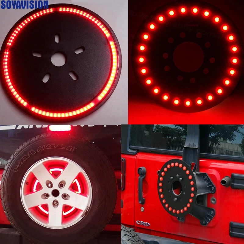 YSSMAO Schwarzer Ersatzreifen-Rad-Zubehör-Bremslicht-LED-Ring 3 Dritte Bremslicht für Jeep Wrangler JK YSSMAO Schwarzer Ersatzreifen-Rad-Zubehör-Bremslicht-LED-Ring 3 Dritte Bremslicht für Jeep Wrangler JK