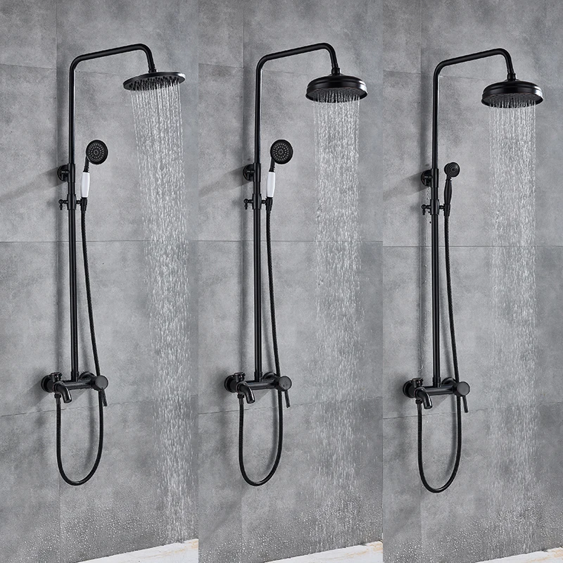 

ORB Shower Set Square Shower Faucet Thermostatic Mixer 8" Shower Head Mixing Valve