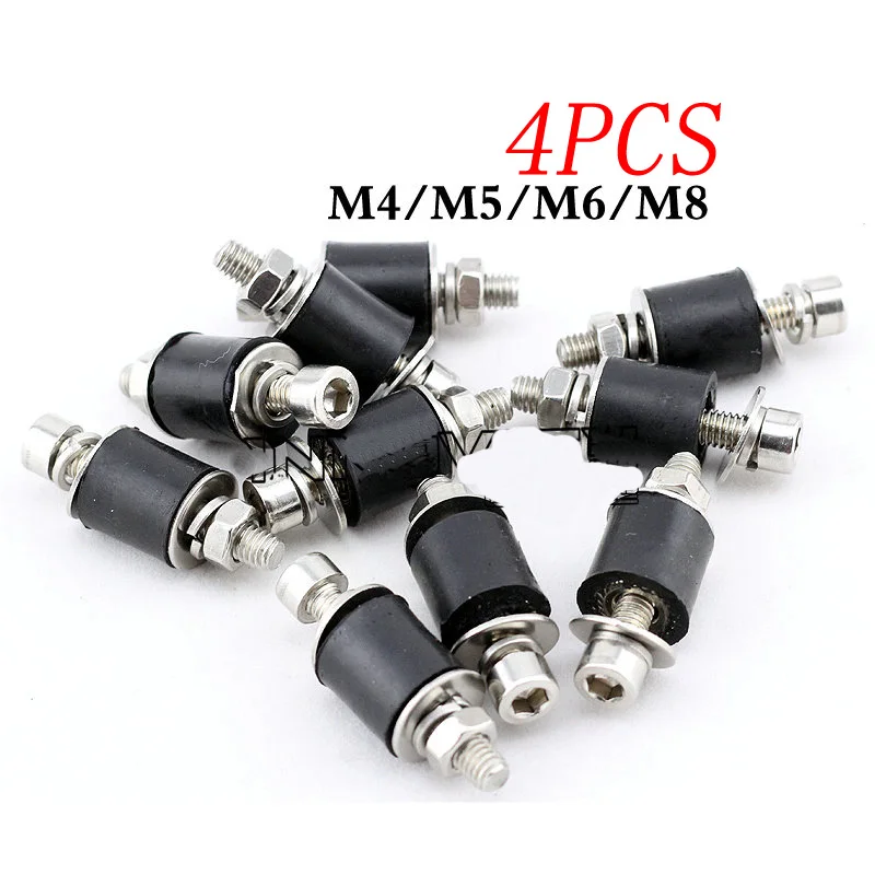 

4PCS M4/M5/M6/M8 Anti-Vibration Rubber Isolator Mounts with Studs Shock Absorber Spare Parts for RC Methanol Boat Engine Bracket