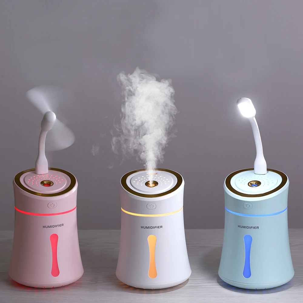 

370ml Small Waist Air Humidifier Portable USB Aroma Air Diffuser Ultrasonic Car Mist Maker With Color LED Home Humidificadors