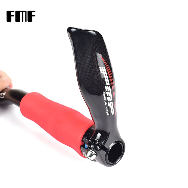

Cycling Handlebar Bar End Carbon+Aluminum Alloy lock Ring Bike Ergonomics Design Carbon Bar Finishes Bicycle Handle Horn