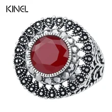 Bague verte pour femmes, bijou Vintage, noir brillant, tchèque, perçage, argent tibétain, couverture rétro, livraison gratuite, vente en gros
