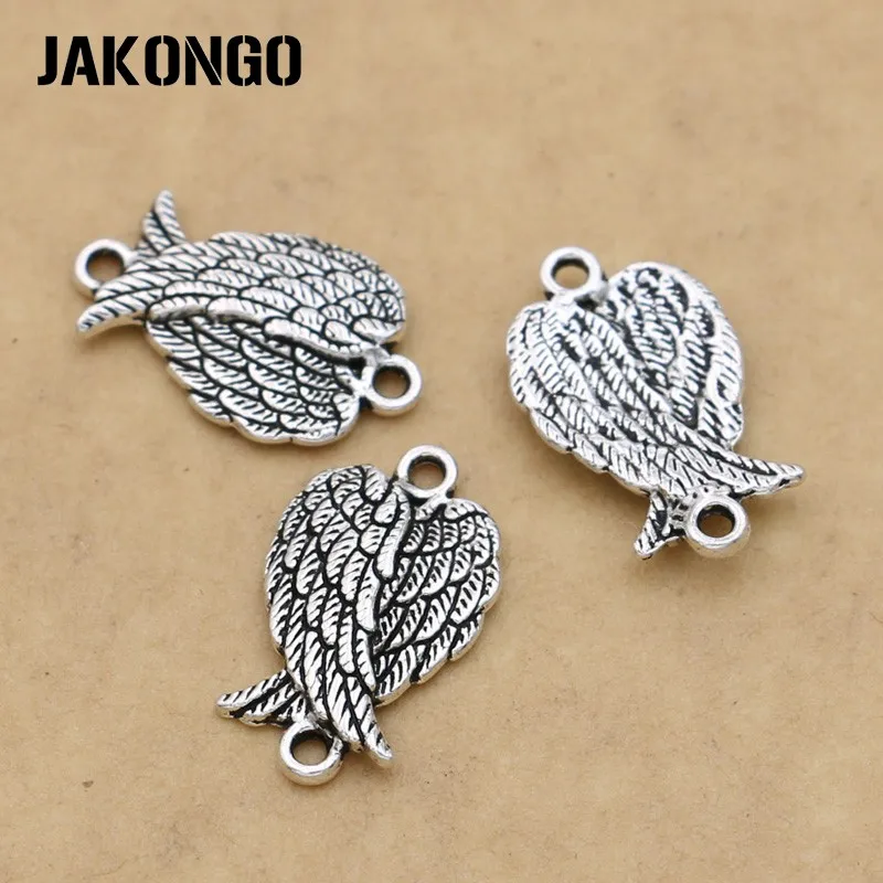 JAKONGO античный Посеребренный разъем Крылья ангела для изготовления ювелирных изделий Аксессуары для браслетов фурнитура для ожерелья DIY