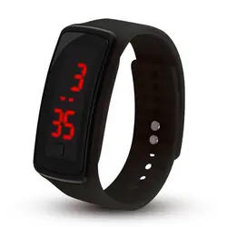 Модные уличные Для мужчин Для женщин спортивные светодиодный часы браслет электронные цифровой Карамельный цвет силиконовые наручные