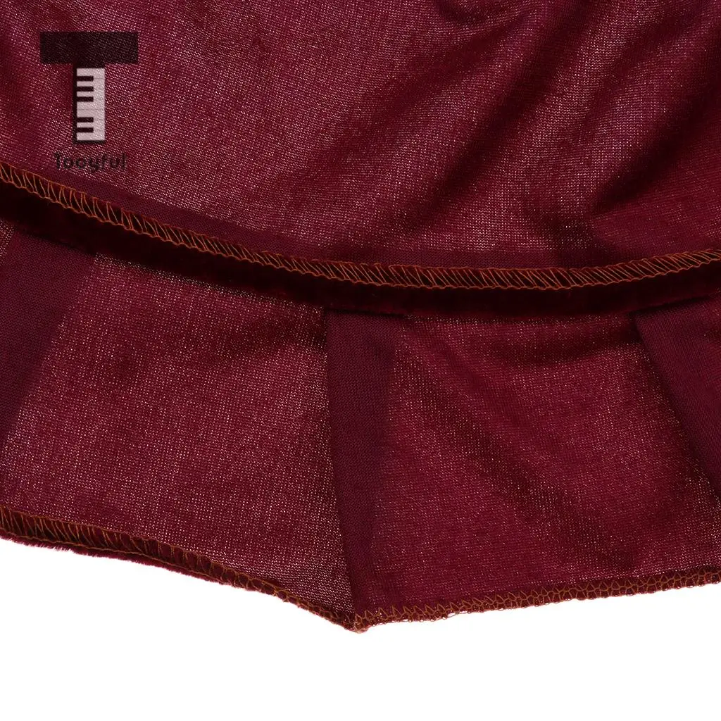 Tooyful Pleuche Piano Stool Chair Cover for Piano Single Seat Bench Claret