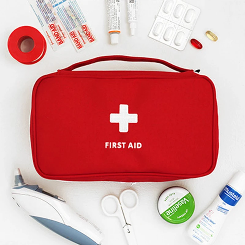 Free shipping portable travel medical kits first aid kits drugs classified admission package sorting debris open zipper drug bag