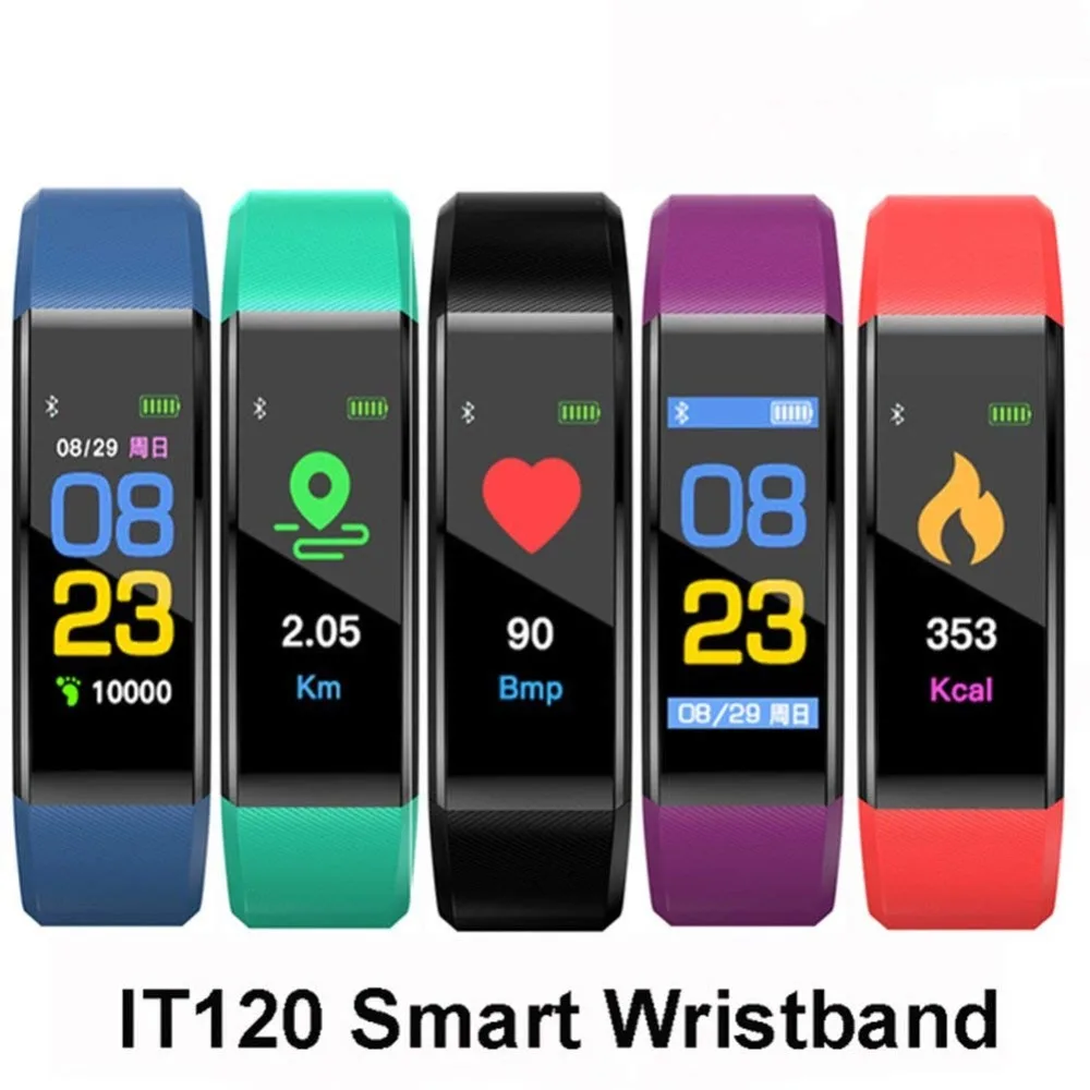 

Sport Smart Band ID115PLus Color Screen and Heart Rate Monitor Waterproof Smart Fitness Watch Pedometer Calorie Counter Bracelet
