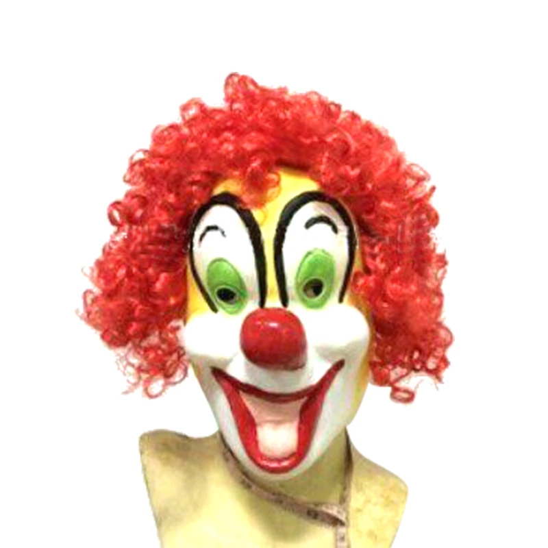 

Funny Happy Clown Headgear Red-haired green-eyed big-nosed clown Mask Stage Wedding Festival Show Bar Halloween Funny Mask