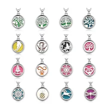 Новинка ароматерапия ювелирные изделия 28 дизайн медальон Дерево жизни эфирные масла Арома диффузор духи кулон ожерелье для женщин и мужчин