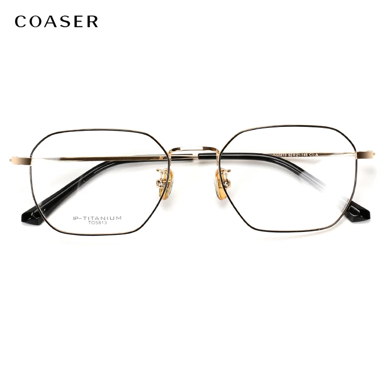 

COASER Titanium Alloy Vintage Round Prescription Myopia Optical Glasses Frame Women glasses round transparent Eyeglasses Frame