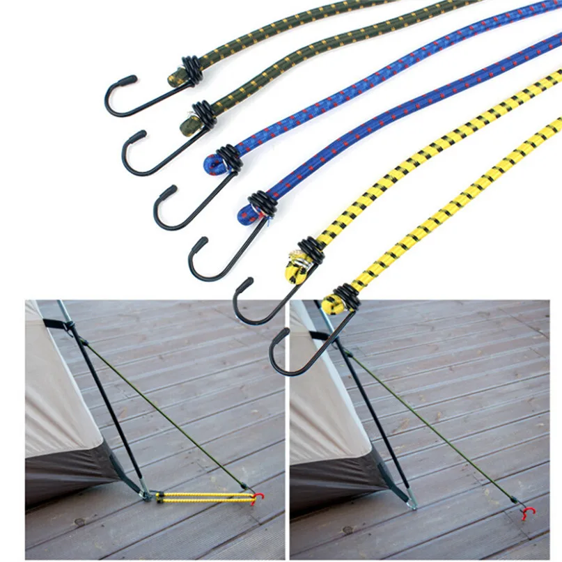 Tent Flexible double hook rope Travel Portable Camping Multifunctional Elastic Hook Rope Outdoor Hobby camping equipment #2y15 (5)
