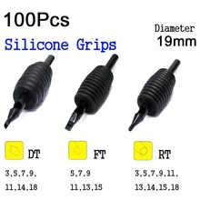 19mm100 шт Pro Нескользящие одноразовые силиконовые Насадки для татуажа трубы смешанных Размеры ассорти для татуировки Вышивка Крестом Иглы Чашки сцепление наборы