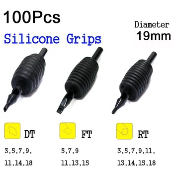 

19mm100 Pcs New Pro Non-slip Disposable Silicone Tattoo Grips Tube Mixed Size Assorted for Tattoo Gun Needles Cups Grip Kits