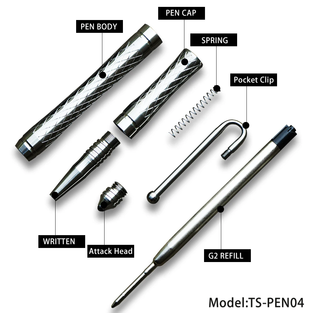 TWOSUN TC4 титановый сплав Самозащита Личная безопасность тактическая ручка многофункциональный инструмент наружный инструмент офисные Карманные ручки TS-PEN04
