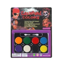 8 цветов, краска для лица, макияж на Хэллоуин, нетоксичные водяные чернила, масляные вентиляторы, Рождественская вечеринка, нарядное платье, краска для лица и тела дьявола, грунтовка