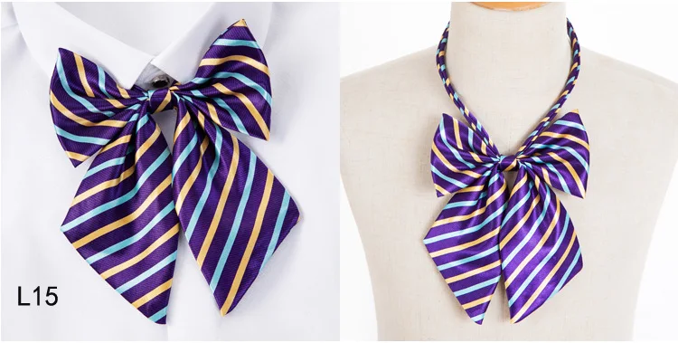 Полосатый галстук-бабочка, женский шелковый шарф, школьная форма, галстук-бабочка