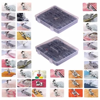 

52pcs Domestic Sewing Machine Braiding Blind Stitch Darning Presser Foot Feet Kit Set With Box Snap On For Brother Singer Set