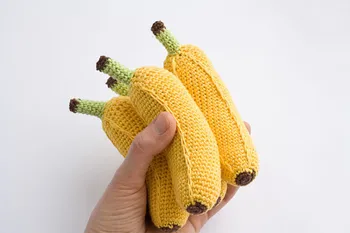 

Crochet Toy Banana Baby Rattle Play food toy gift