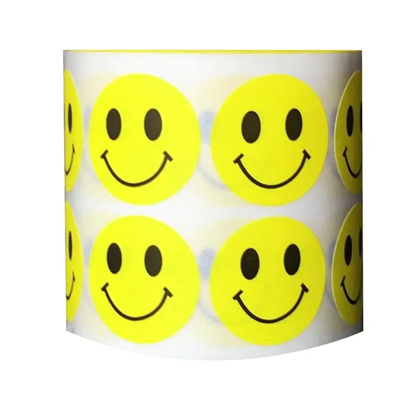 

Creative Sticker 1000pcs / Roll 2.5cm Smiley Sticker Child Emoji Sticker Fun Wall Art Kindergarten Wall Sticker