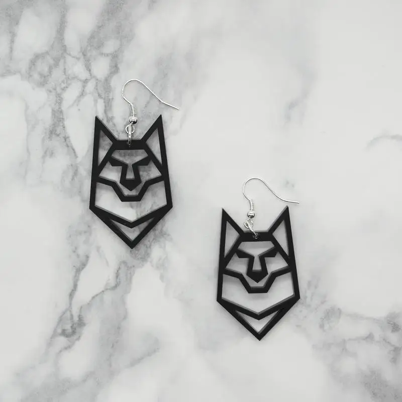 TOTEM Wolf boat Paper crane Earrings