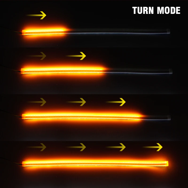 OKEEN 2x Ultrafine Cars DRL LED Daytime Running Lights White Turn Signal Yellow Guide Strip for Headlight Assembly Drop Shipping OKEEN 2x Ultrafine Cars DRL LED Daytime Running Lights White Turn Signal Yellow Guide Strip for Headlight Assembly Drop Shipping