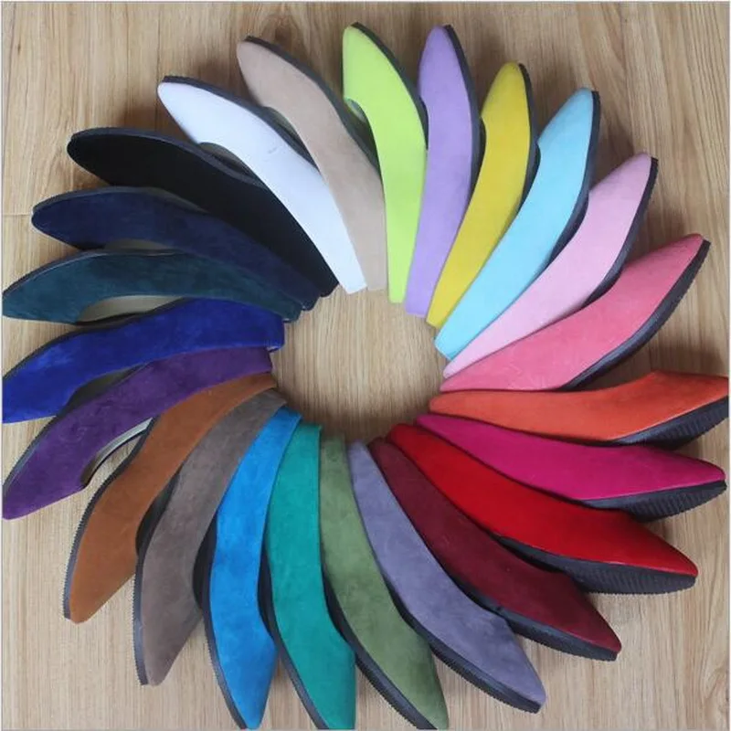 2023 spring autumn women's shoes flat shoes sweet multi-color working shoes foreign trade large size women's blue shoes  35-43