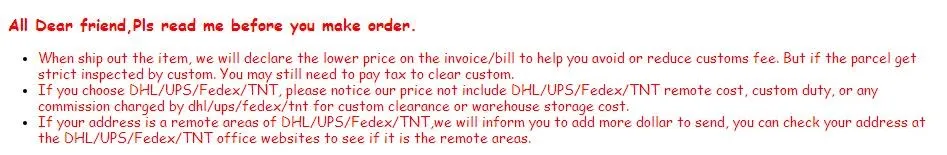 SHIPPING NOTE