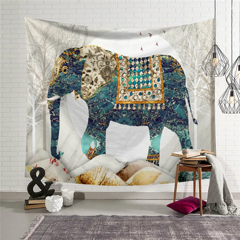 

Decorative Mandala Elephant Wall Hanging Tapestry Bohemian Macrame Wall Blanket Cloth Bedspread Home Decor Curtains Tapestry Hot