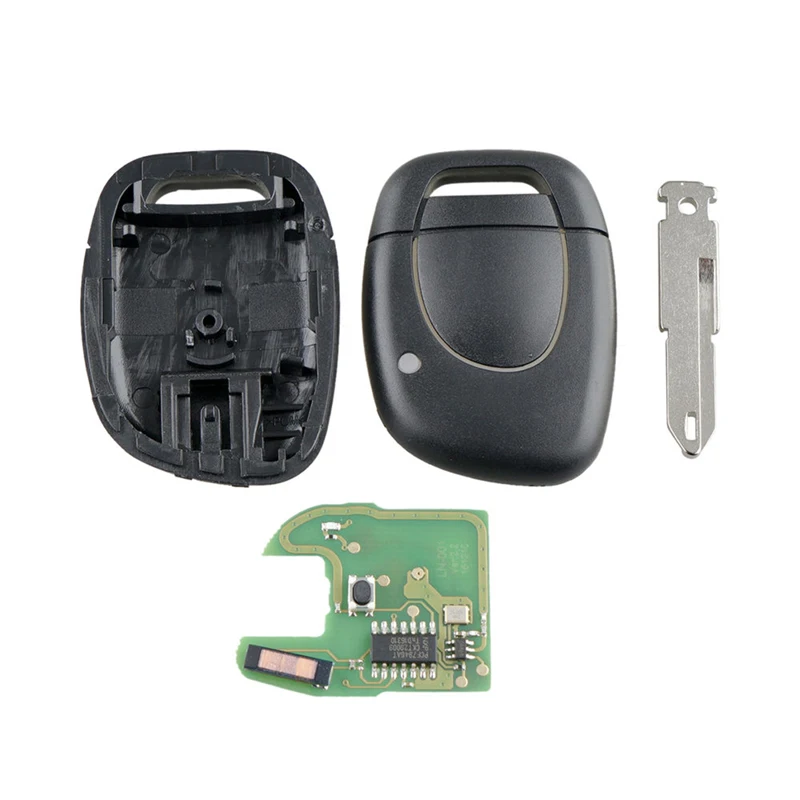 

Dzanken 1 Button 433MHz Remote Car Key PCF7946 For Renault Clio & Kangoo 2001-2006& Transponder Chip& Uncut Blade