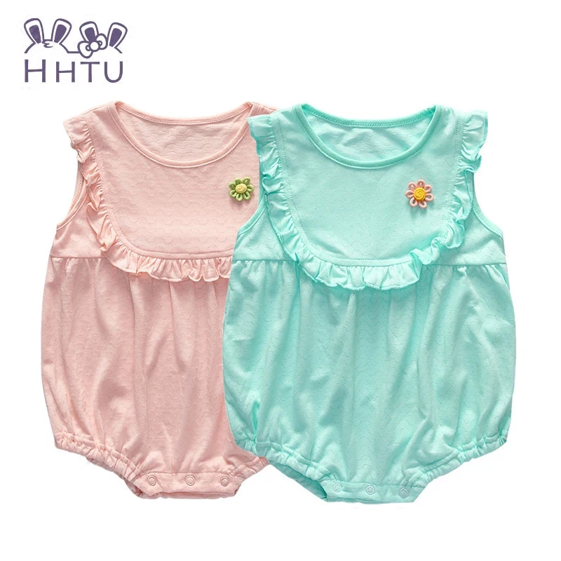 

HHTU 2017 Newborn Cartoon Baby Girls Rompers Clothes Summer Cotton Costume Buckle Rompers Jumpsuit Newborn Baby Clothes Dress