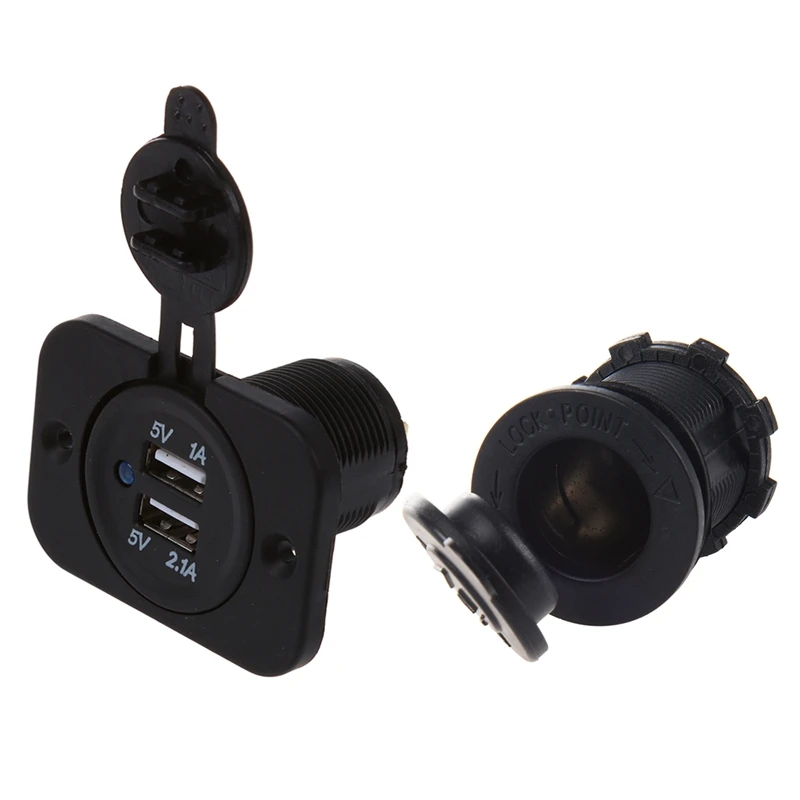 

Motorbike Car Cigarette Lighter Socket Plug Power Outlet Waterproof & Adapter Socket 2 USB Ports Car Charger For 12V Car Auto