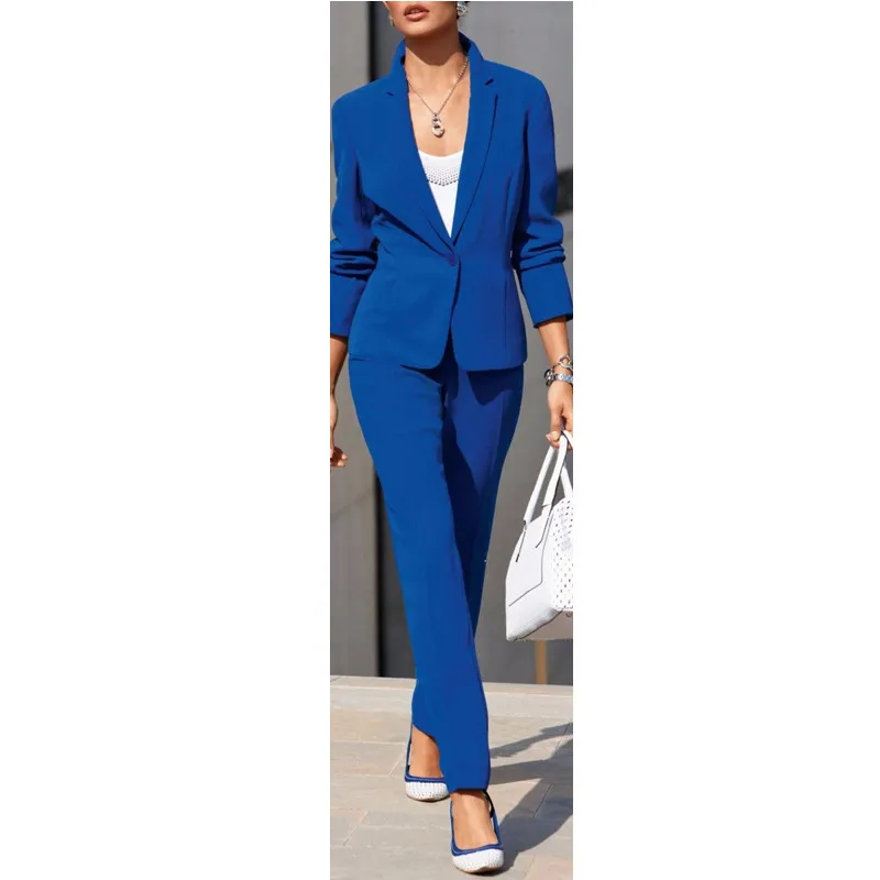 

Time-limited Full Cotton Pantalones Mujer Hot Sale Womens Work Wear Jacket Formal Lady Casual Business Office Pants Suit