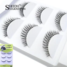 SHIDISHANGPIN 3d норковые ресницы ручной работы 3 пары ресницы натуральные длинные ресницы полная полоса ресницы макияж, накладные ресницы GB806