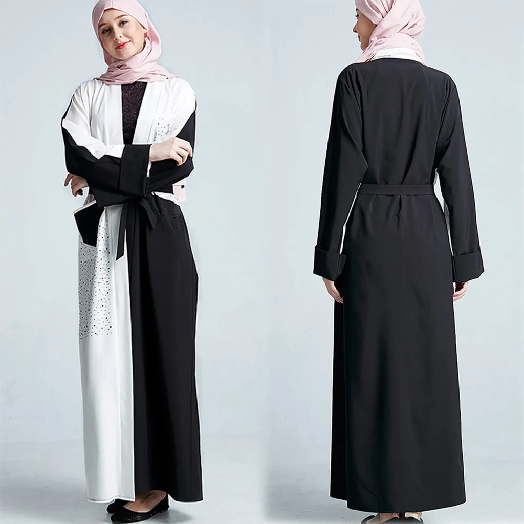CHAMSGEND мусульманских Абаи Женское платье элегантный Дубай Леди Летняя одежда с длинным рукавом плюс Размеры стильных девушек вечерние