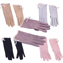 1 пара, новые женские противоскользящие Хлопковые гольфы для вождения, модные летние/осенние женские противоскользящие перчатки для защиты от солнца