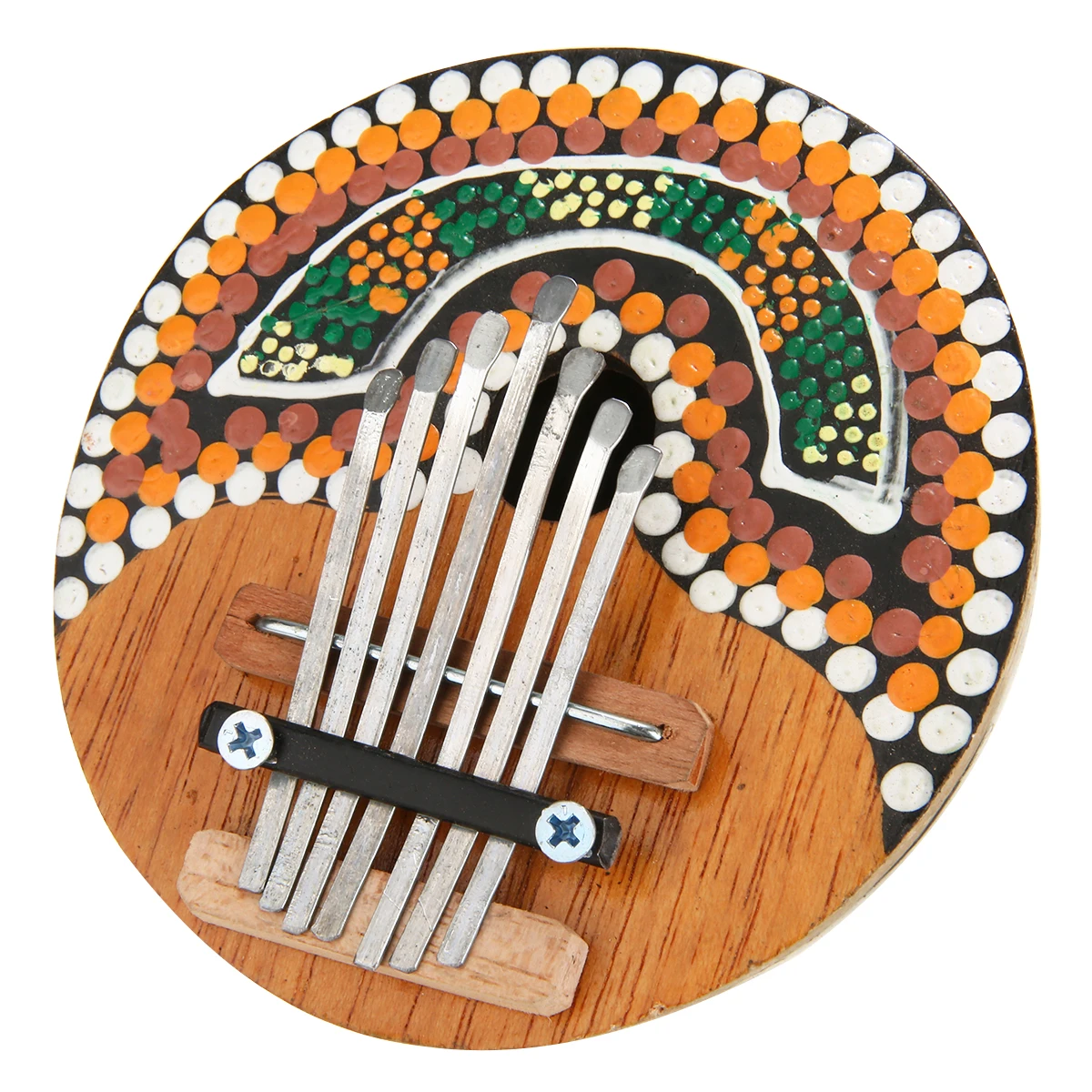 1pcs Beginner Thumb Piano Natural Coconut Shell 7 Keys Thumb Piano Musical Instrument Random Pattern