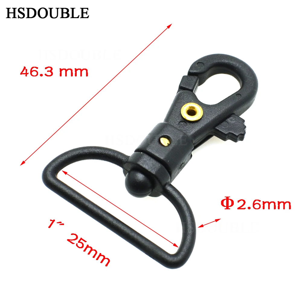 50pcs/lot 1''Plastic Swivel Snap Hook For Weave Paracord Lanyard