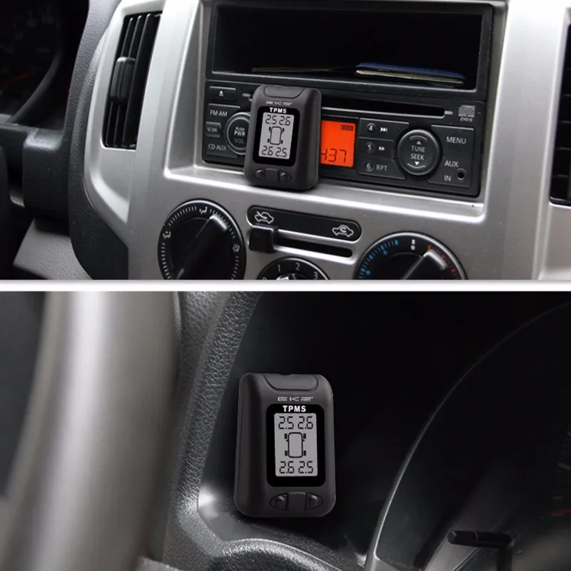 Built in Rechargeable Wireless TPMS Car Tire Pressure Monitoring System Auto Tyre Alarm System Tire Gauge Professional
