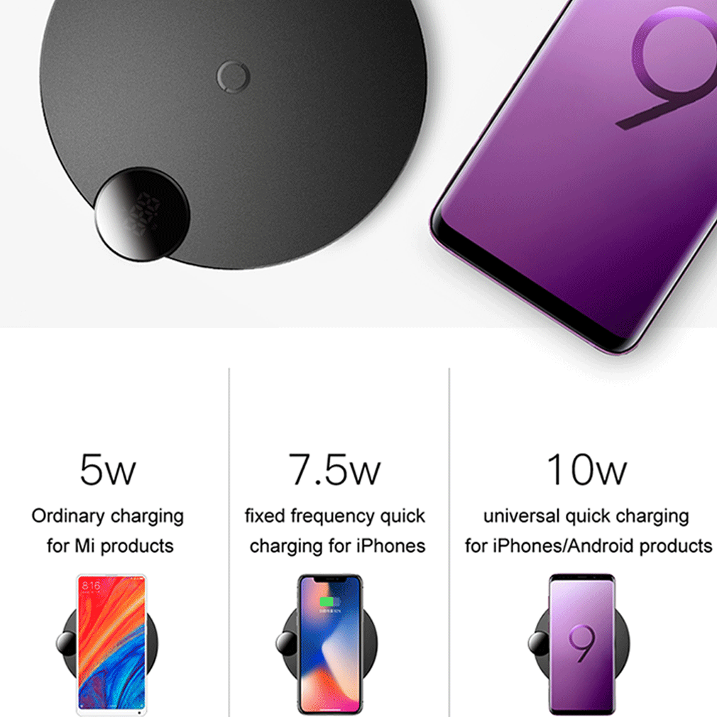 Baseus Qi быстро Беспроводной Зарядное устройство нрав Стекло Pad для iPhone Xs Max X samsung S9 +