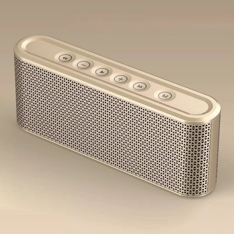 Portable X6 Bluetooth4.2 Speaker Wireless Built in Battery Subwoofer Metal Touch Dual Stereo Spearker with Mic Support TF AUX - Цвет: Gold