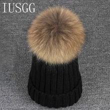 Зимняя женская шапка, Мужская норковая и лисьая меховая шапка с помпонами, вязаная шерстяная шапка для девочек, хлопковые шапки-бини, фирменная Новинка, толстая женская шапка