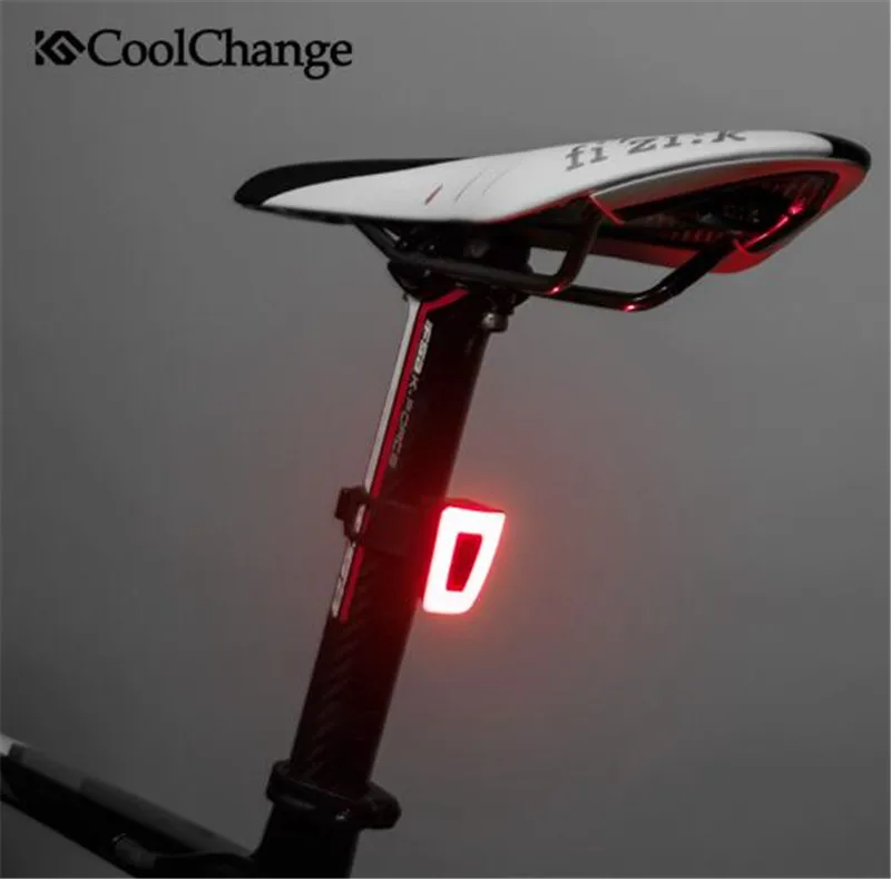 

CoolChange Bicycle LED USB Rechargeable Safety Night Riding Rear Light Bike Light Waterproof Cycling Helmet Taillight