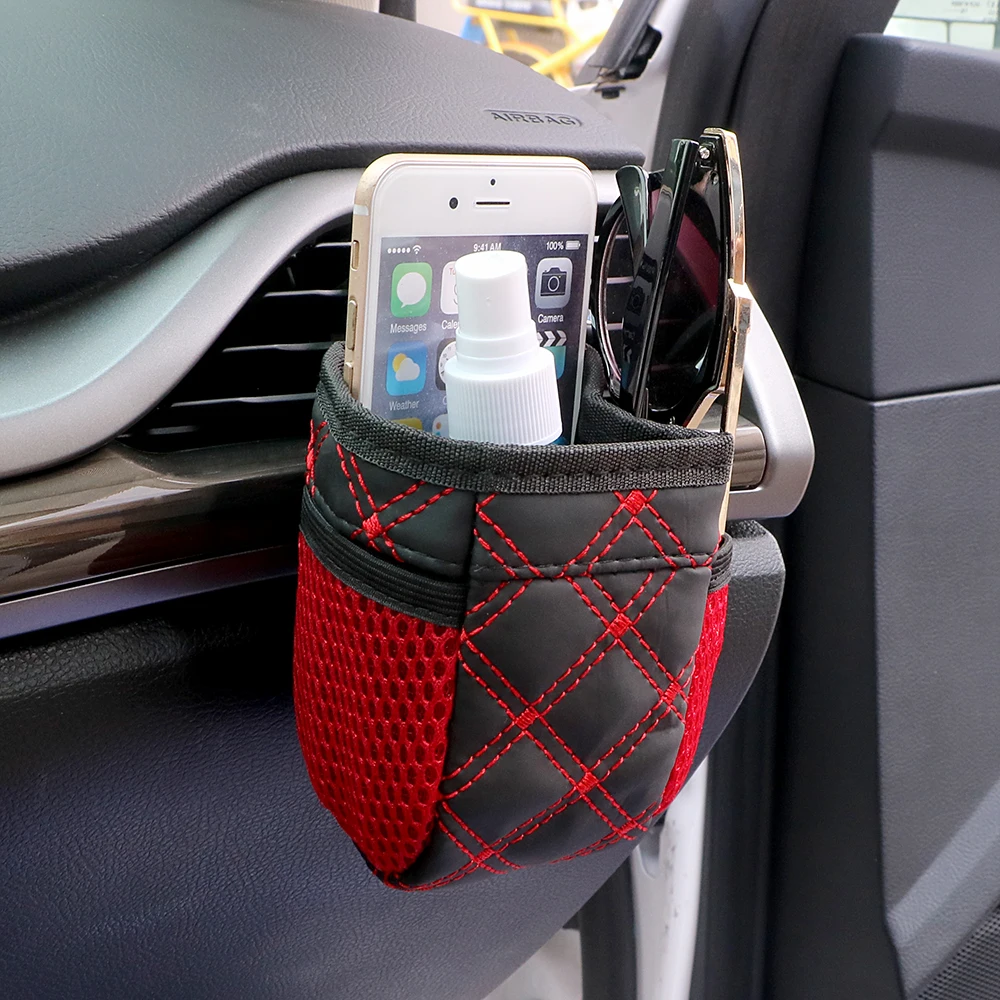 YOSOLO Grid Net Car Outlet Storage Bag hanging Bag Aotu Drink Phone Holder Pouch Red Pocket Organizer Car-styling Accessories YOSOLO Grid Net Car Outlet Storage Bag hanging Bag Aotu Drink Phone Holder Pouch Red Pocket Organizer Car-styling Accessories